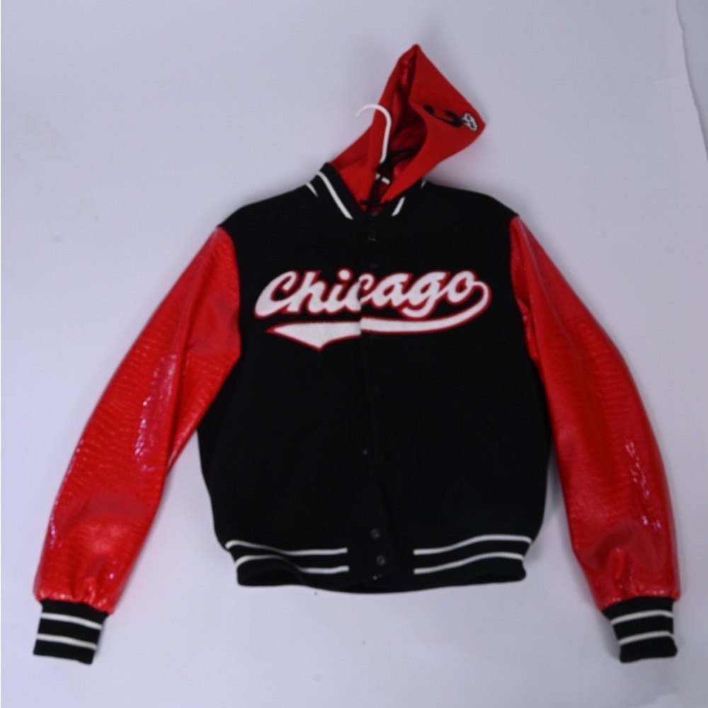 Chicago Black and Red Varsity Jacket